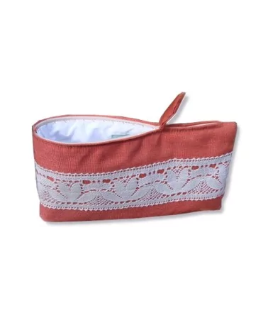 Bag in Bag, Necessaire - Bandeau dentelle rostrot Vorderseite