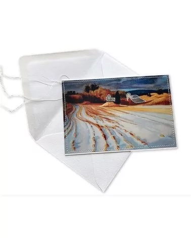 Glückwunsch- & Gruss Karte genäht - toits enneigés