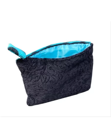 Bag in Bag, Necessaire Kreise türkis schwarz 23x13cm Rückseite