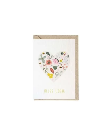 Glückwunsch- & Grusskarte - Herz "Alles Liebe"