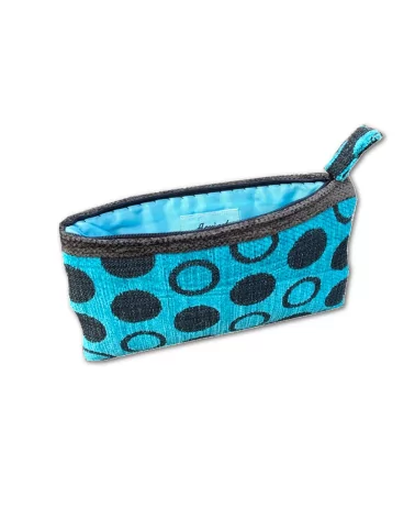 Bag in Bag, Necessaire - Kreise Türkis-Schwarz Vorderseite 19cm x 16cm