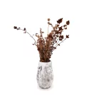 Vase aus Gips - kleine Blumenvase & Dekovase 'Zickzack' marmoriert - mit Deko