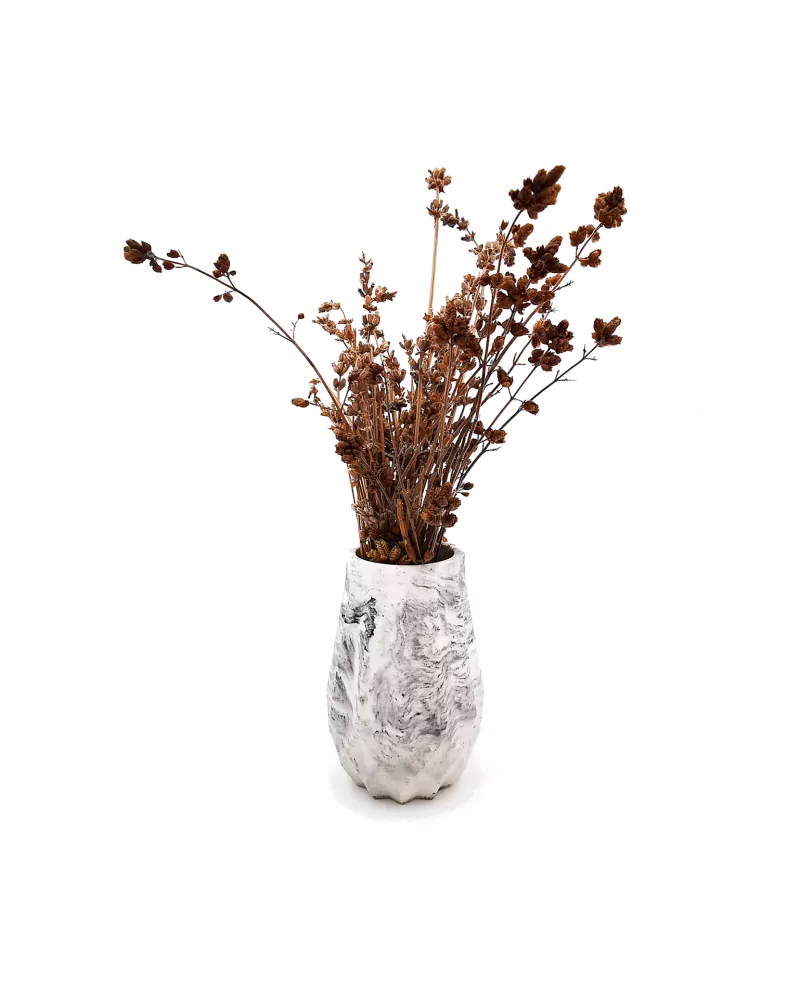 Vase aus Gips - kleine Blumenvase & Dekorvase 'Linien' marmoriert