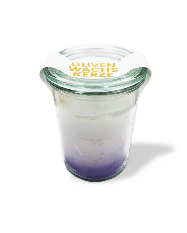 Olivenwachs-Kerze im Glas - kleine Nachhaltig-Kerze im Einmachglas