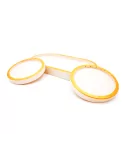 Kaffeeset & Teeset Tablett - Dekorservice, Schmuckschale & Untersetzer gold - 3er Set seitlich