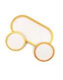 Kaffeeset & Teeset Tablett - Dekorservice, Schmuckschale & Untersetzer gold - 3er-Set von oben