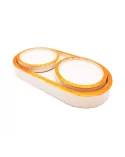 Kaffeeset & Teeset Tablett - Dekorservice, Schmuckschale & Untersetzer gold - 3er-Set alle zusammen seitlich