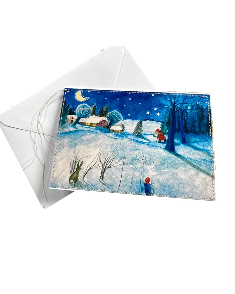 Weihnachten- & Gruss Karte genäht - Samichlaus