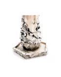 Vase aus Gips - kleine Blumenvase & Dekorvase 'Palisade' marmoriert mit Untersetzer sechseckig