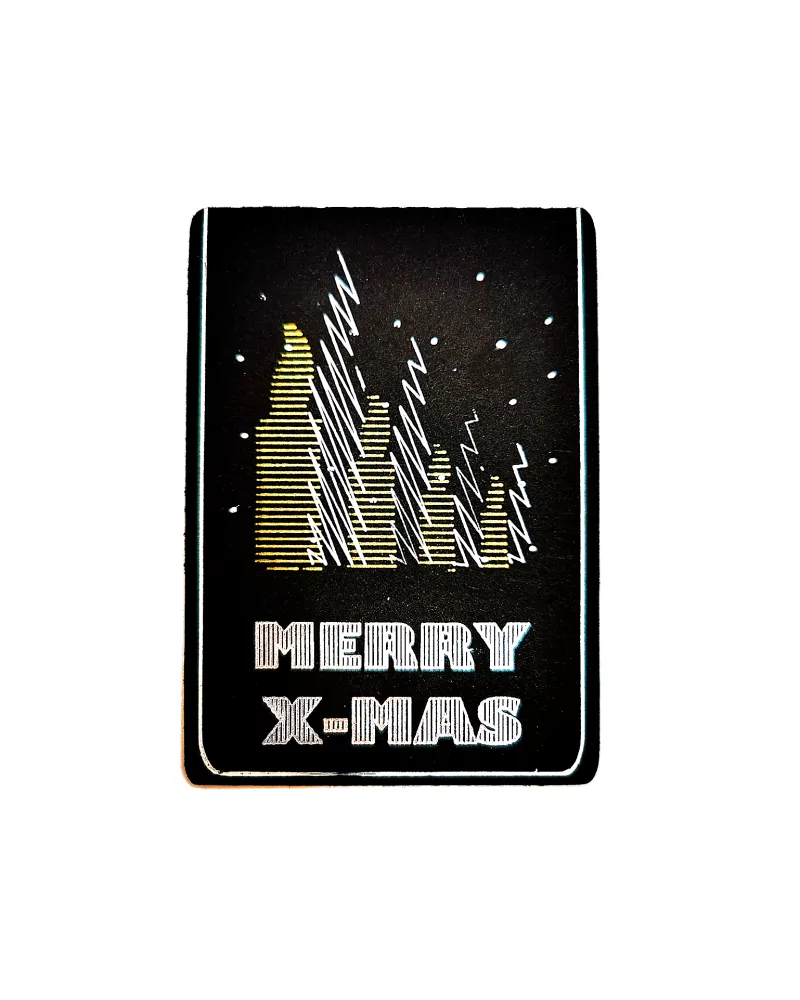 Kleine Weihnachtskarte, Spruchkarte & Grusskarte Kerzen - Karte für Weihnachten "Merry X-Mas" gold-s