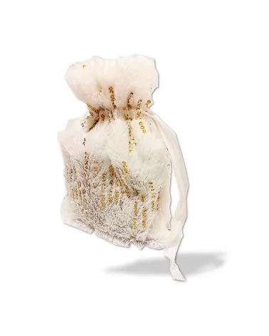 Geschenkset Weihnachten Naturseife & Säckli - Gold - Illustration von der Seite