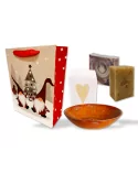 Geschenkset Weihnachten 2x Naturseife & Seifenschale - Kläuse - Illustration mit allen Produkten