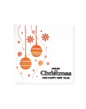 Spruchkarte & Grusskarte Weihnachtskugel & Sterne - Karte für Weihnachten "Merry Christmas" bronze auf weiss