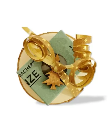 Geschenkset Weihnachten Naturseife & Holzunterlage - Stern - Bild von oben