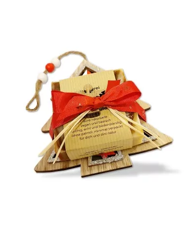 Geschenkset Weihnachten Naturseife & Baumschmuck - Weihnachtsbaum - Bild von der Seite