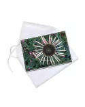 Glückwunsch- & Gruss Karte genäht - Echinacea weiss Aussenseite