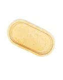 Schale aus Gips - ovale Dekorschale & Seifenschale marmoriert gelb - von oben