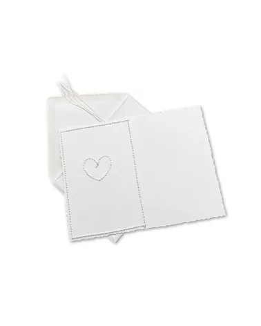 Glückwunsch- & Gruss Karte genäht - Statue Büblein Innenseite