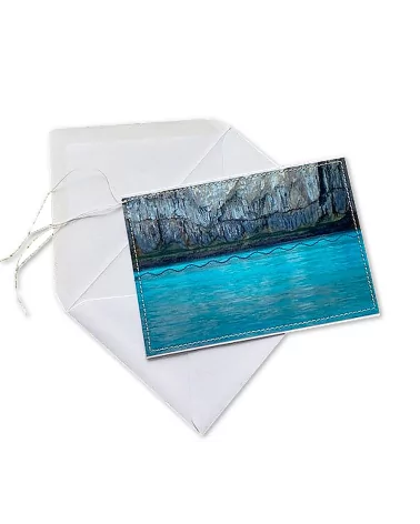 Glückwunsch- & Gruss Karte genäht - Fels und Meer