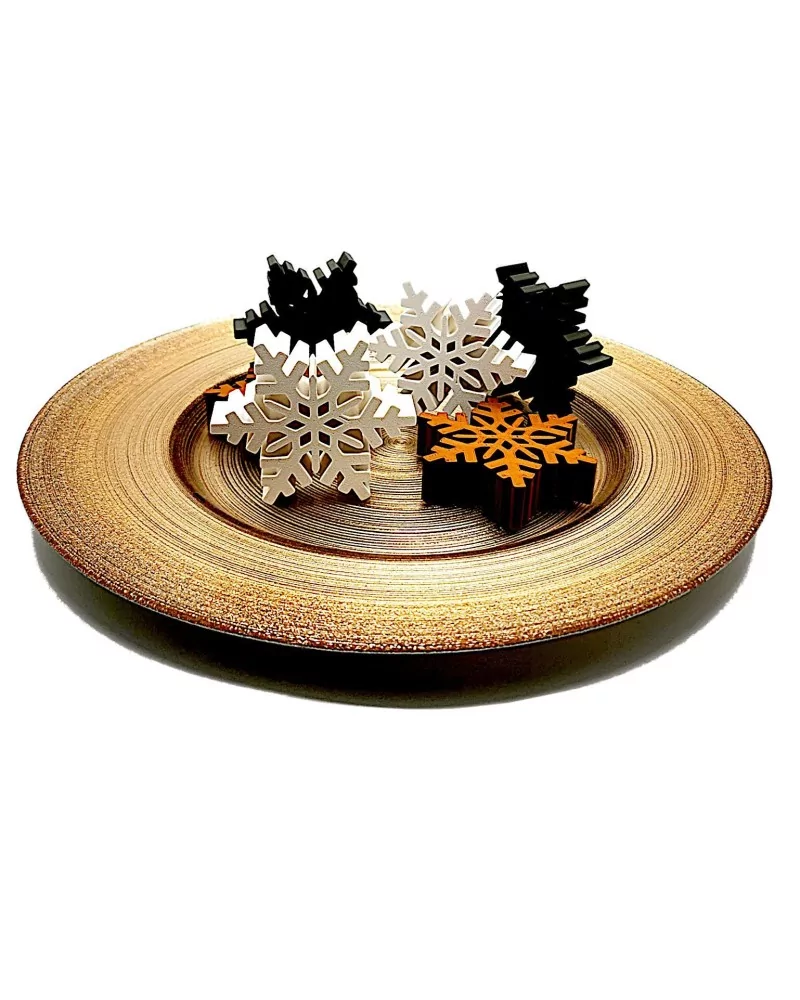 Schneeflocke 3D als Dekor, Hinsteller & Untersetzer - 2 cm dick