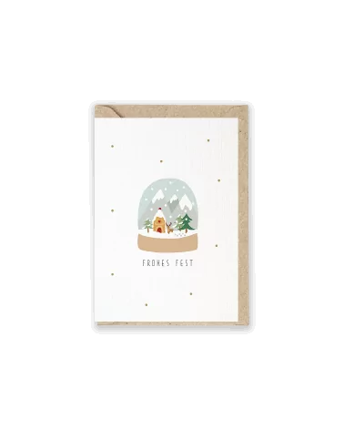 Weihnachtskarte Kristallkugel mit Couvert