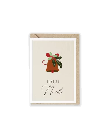 Weihnachtskarte & Grusskarte - Glocke "Joyeux Noël" mit Couvert