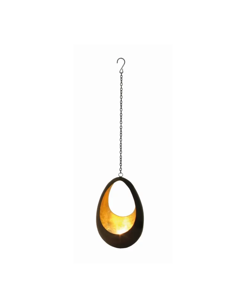 Teelicht-Hänger & Goldlicht - Teelichtschale Drop bronze-gold 18 cm
