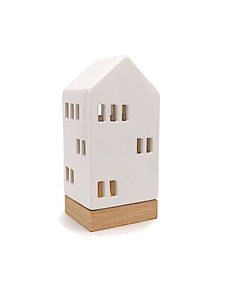 Lichthaus - Teelicht Haus - Dekoration Weihnachten - weiss-glänzend - 22