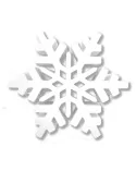 3D-Schneeflocke weiss 2 cm dick als Dekor, Hinsteller & Untersetzer weiss