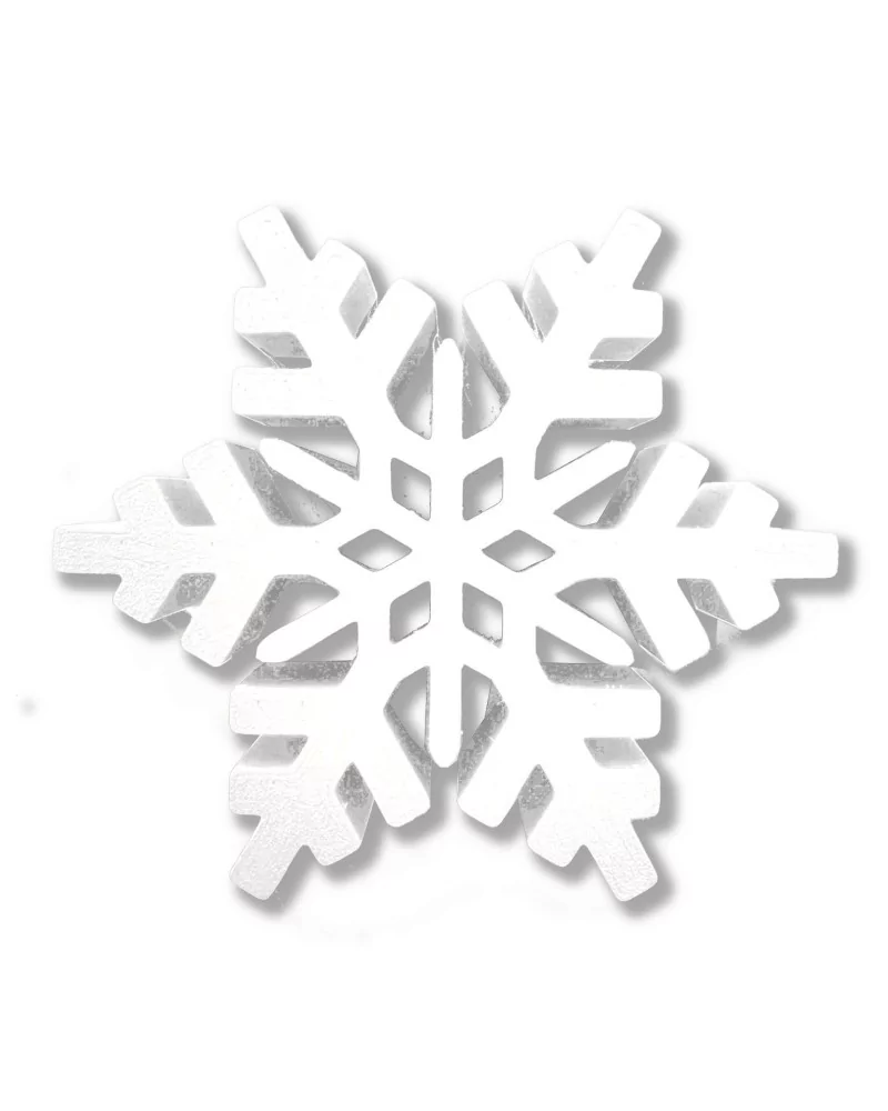 3D-Schneeflocke weiss 2 cm dick als Dekor, Hinsteller & Untersetzer weiss