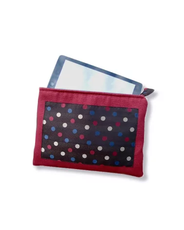 Tablet Bag Grösse 2 Tupfen Seidenkrawatte rot mit Tablet