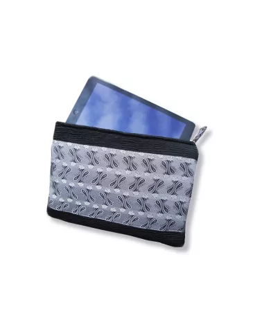 Tablet Bag Grösse 2 Krawatte Seide grau mit Tablet