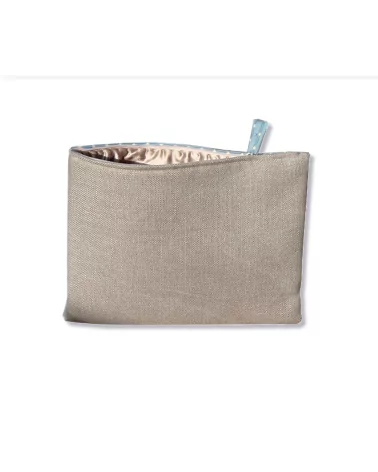 Tablet Bag Grösse 3 getupft ecru auf hellblau Rückseite