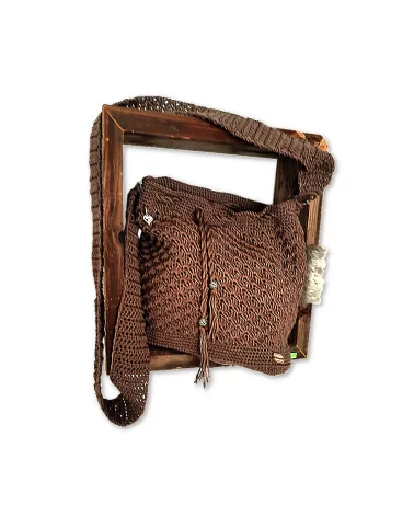 Tasche gehäckelt - braun