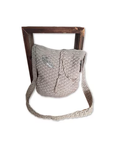 Tasche gehäckelt - beige Front
