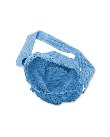 Tasche gehäckelt - blau innen
