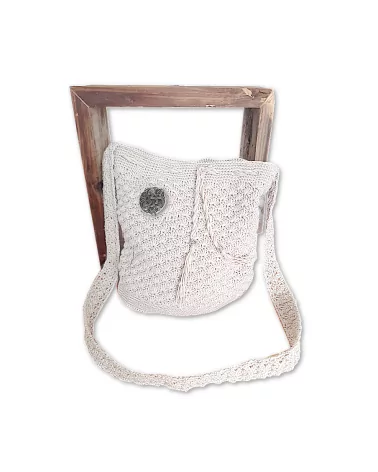 Tasche gehäckelt - Weiss Front
