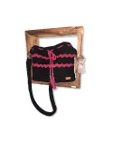 Tasche gehäckelt - Schwarz-pink