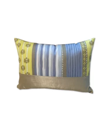 Edel Überzug & Kissen Baumwolle - Indisch gelb-grau 30 x 50 hinten