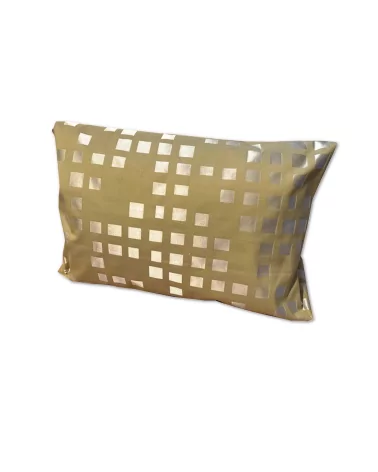 VEdel Überzug & Kissen Viscose - Pop - silberne Vierecke auf senfgelb 30 x 50