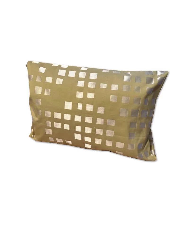 VEdel Überzug & Kissen Viscose - Pop - silberne Vierecke auf senfgelb 30 x 50