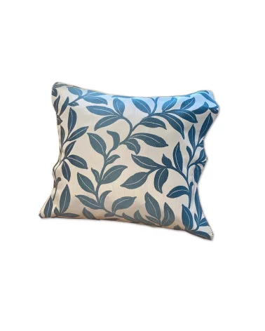 Baumwoll-Kissenbezug - grüne Blätter auf weiss