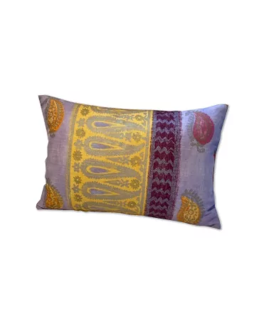 Baumwoll-Kissen - Indisch lila-gelb-orange Vorderseite