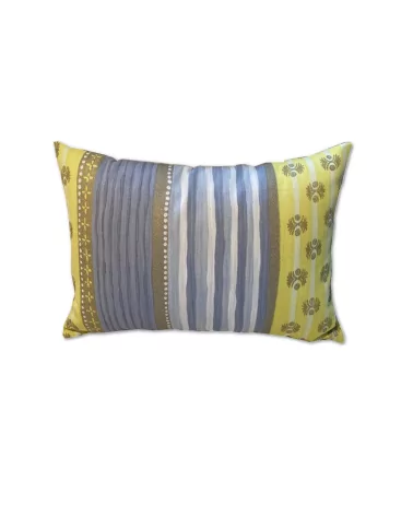 Baumwoll-Kissen - Indisch gelb-grau Vorderseite