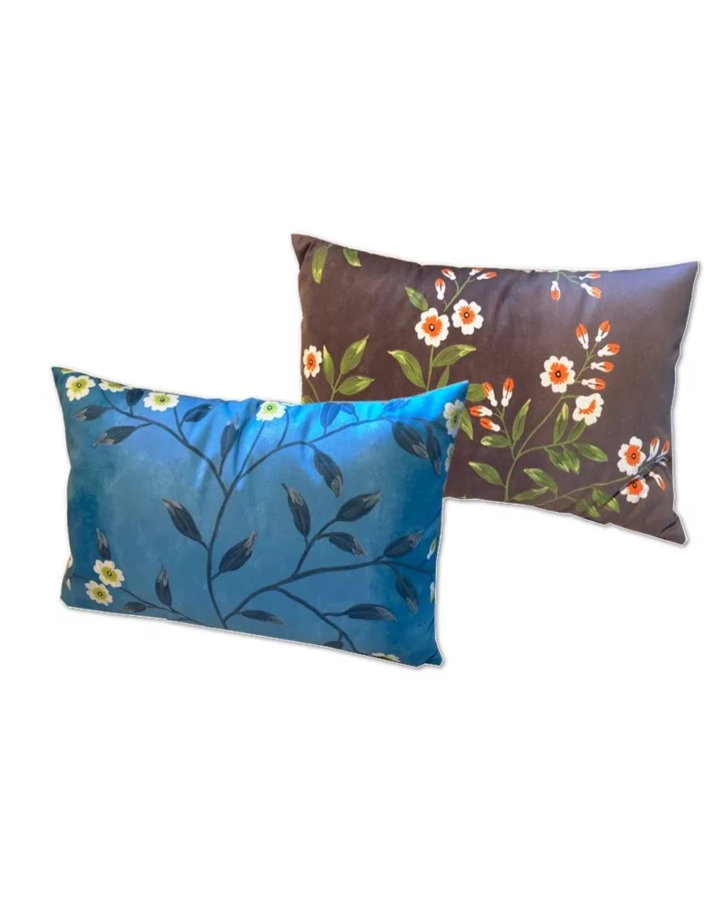 Edel-Set Überzug & Kissen Baumwolle - Blumen