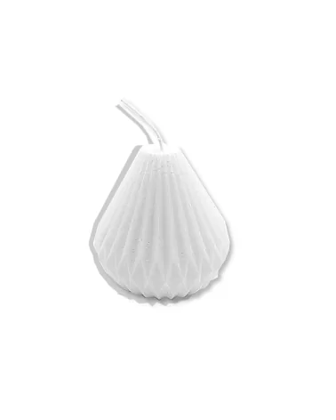 Olivenwachs-Kerze Birne - weisse Nachhaltig-Kerze & Dekor-Kerze - Bild 1 frontal