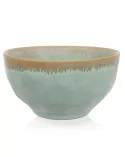 Stoneware Schale –Müslischale, Snackschale - Handgemacht - Türkis Seitlich
