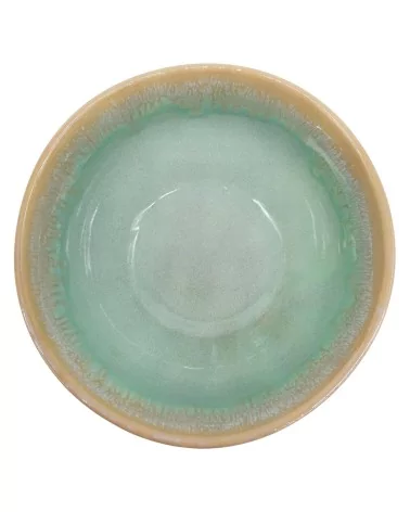 Stoneware Schale –Müslischale, Snackschale - Handgemacht - Türkis oben