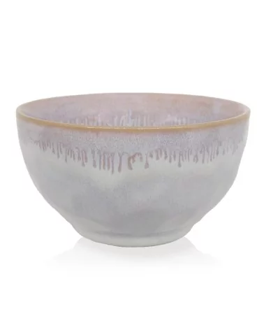 Stoneware Schale –Müslischale, Snackschale - Handgemacht - Polarweiss Seitlich