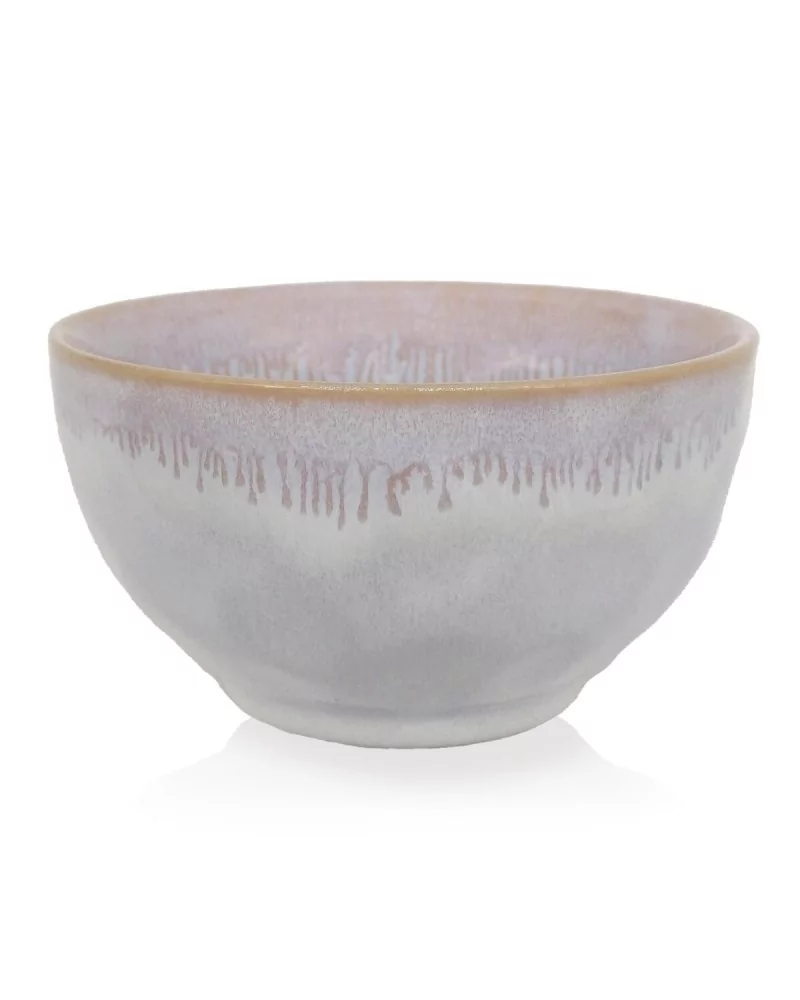 Stoneware Schale –Müslischale, Snackschale - Handgemacht - Polarweiss Seitlich